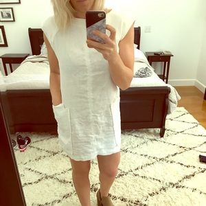 Free people white linen mini dress